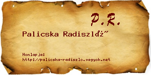 Palicska Radiszló névjegykártya